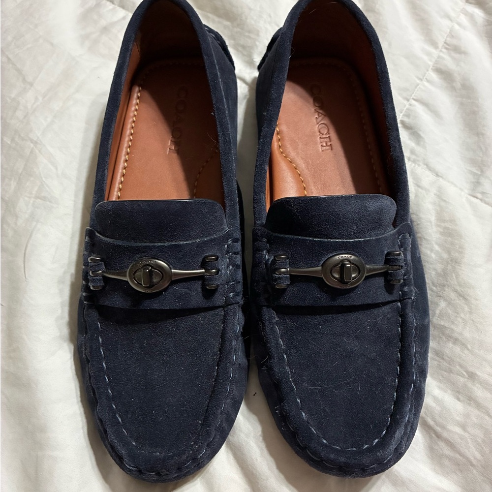 Coach Women's Navy Loafers Driving Shoe